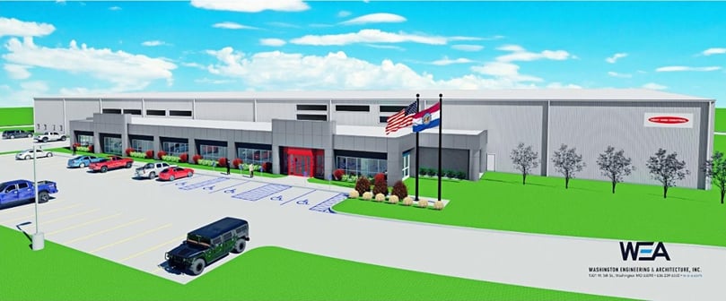 Artist rendering of the new Spray Dynamics building