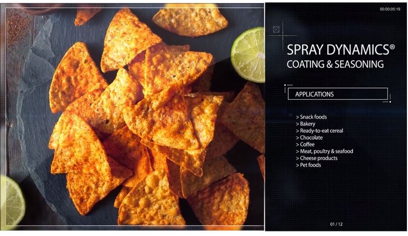 Spray Dynamics Coating and Seasoning Systems (no sound) Spray Dynamics Coating and Seasoning Systems (no sound)