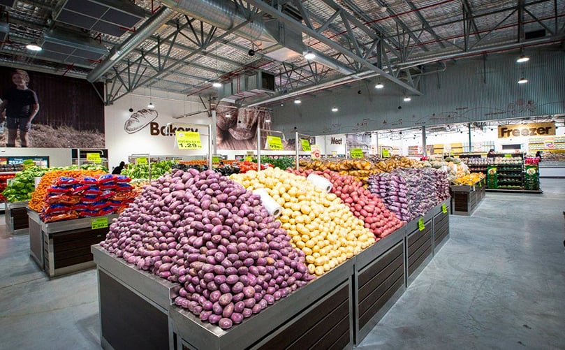 Potato display in one of the newer Spudshed stores Potato display in one of the newer Spudshed stores