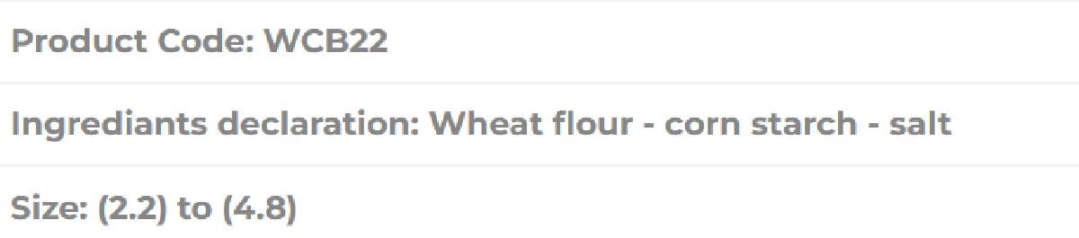 Almounajed Wheat Pellets (Square Small Finger) Specifications