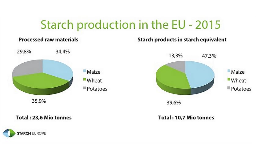 Starch Production in the European Union in 2015 by type of raw material.