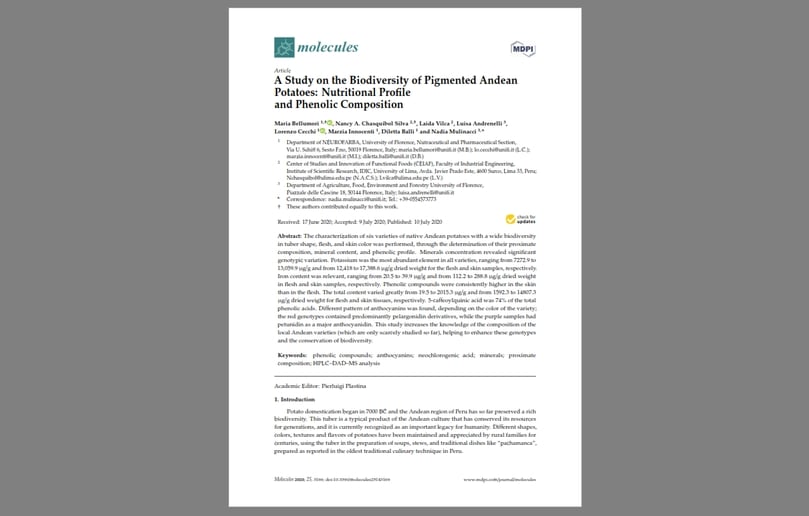 A Study on the Biodiversity of Pigmented Andean Potatoes: Nutritional Profile and Phenolic Composition A Study on the Biodiversity of Pigmented Andean Potatoes: Nutritional Profile and Phenolic Composition