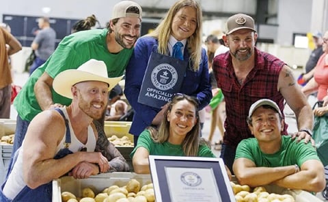 I’m euphoric right now’: Tyler Heppell and the Ugly Potato Day team celebrate after the Surrey event set a Guinness World Record by donating 246,528.61 kg of produce in 24 hours. I’m euphoric right now’: Tyler Heppell and the Ugly Potato Day team celebrate after the Surrey event set a Guinness World Record by donating 246,528.61 kg of produce in 24 hours.