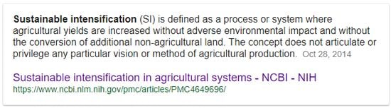 Definition Sustainable Intensification(Courtesy: Google Search; retrieved August 28, 2018) Definition Sustainable Intensification(Courtesy: Google Search; retrieved August 28, 2018)