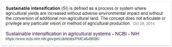 Definition Sustainable Intensification(Courtesy: Google Search; retrieved August 28, 2018) Definition Sustainable Intensification(Courtesy: Google Search; retrieved August 28, 2018)