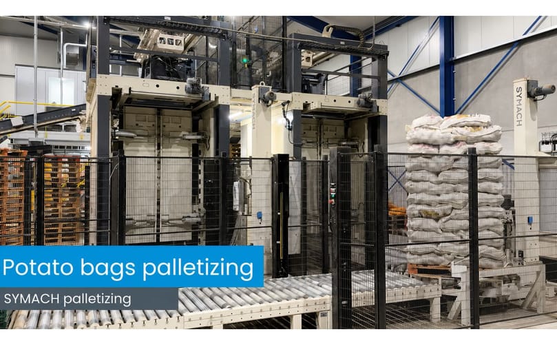 SYMACH Potatoes 25KG bags palletizing SYMACH Potatoes 25KG bags palletizing