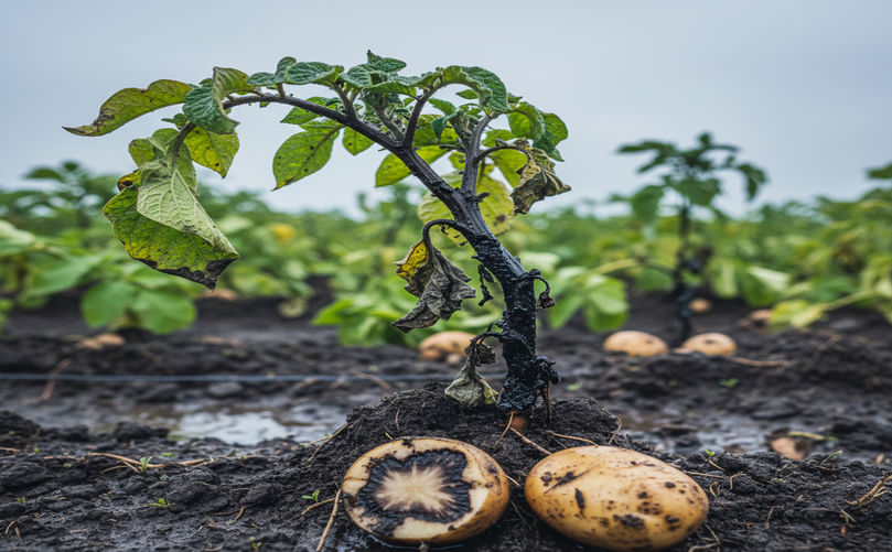 Potato Blackleg and Tuber Soft Rot: Disease Symptoms