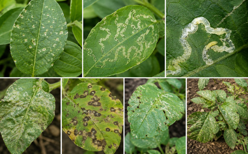 White Stippling and Oviposition Punctures Caused by Liriomyza huidobrensis