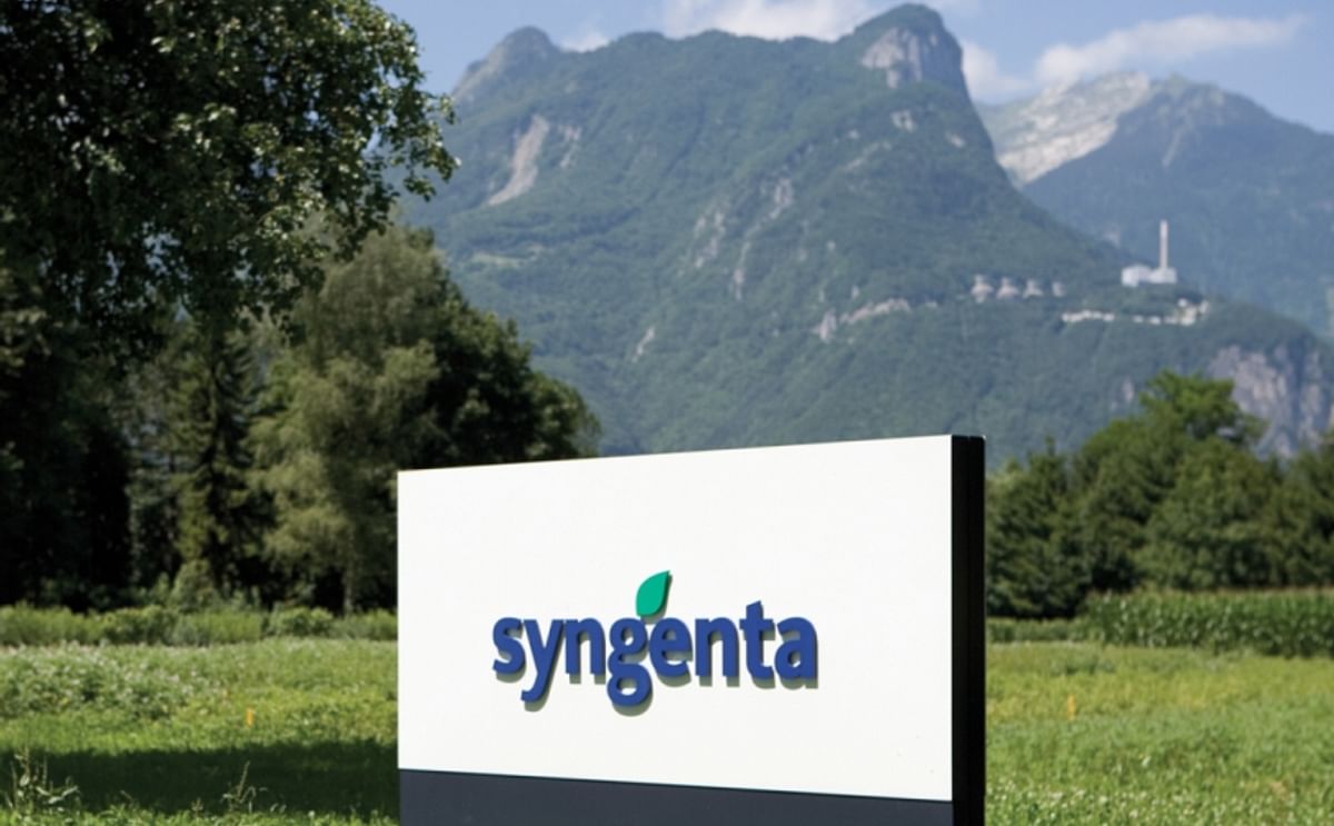 Syngenta Sign near its production location in Monthey, Switzerland 