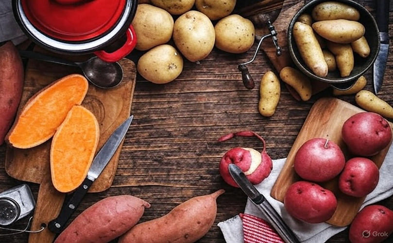Whether it’s potatoes or sweet potatoes, keeping the skin on turns them into powerhouse nutrition boosters. Whether it’s potatoes or sweet potatoes, keeping the skin on turns them into powerhouse nutrition boosters.