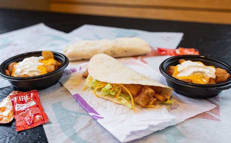 Taco Bell's Cheesy Fiesta Potatoes and the Spicy Potato Soft Taco will be back starting March 11 Taco Bell's Cheesy Fiesta Potatoes and the Spicy Potato Soft Taco will be back starting March 11