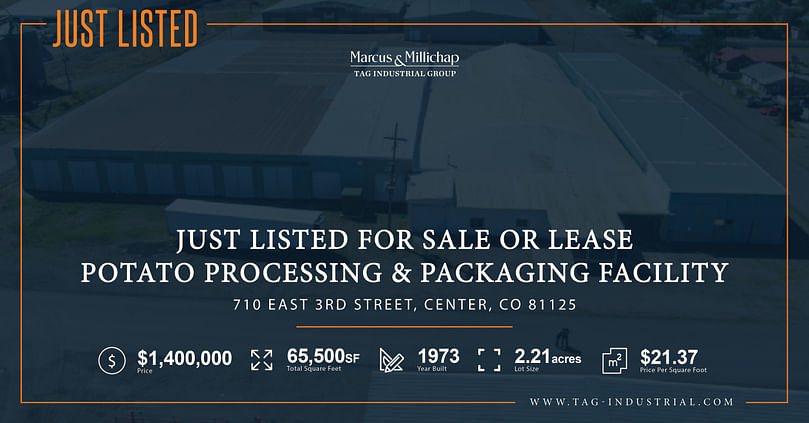 Potato Processing and Packing Facility for Sale or Lease