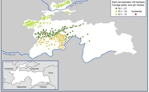 Tajikistan Potato Production Areas and Average Yields Tajikistan Potato Production Areas and Average Yields