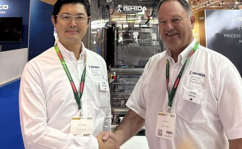 Takayo Motegi (left) and Dave Tiso mark a leadership transition at Ishida Europe, as Motegi assumes the role of Managing Director and Tiso becomes Chairman. Takayo Motegi (left) and Dave Tiso mark a leadership transition at Ishida Europe, as Motegi assumes the role of Managing Director and Tiso becomes Chairman.