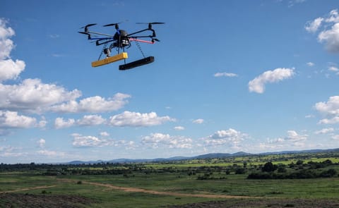 Flying a specially equipped drone, a team of CIP researchers from South America and Africa has successfully used remote-sensing technology to obtain data on orange-fleshed sweetpotato fields in East Africa. Flying a specially equipped drone, a team of CIP researchers from South America and Africa has successfully used remote-sensing technology to obtain data on orange-fleshed sweetpotato fields in East Africa.