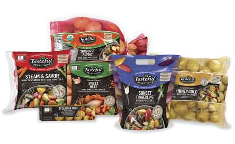 The new look of the rebranded assortment of bite-size potatoes of Tasteful Selections The new look of the rebranded assortment of bite-size potatoes of Tasteful Selections