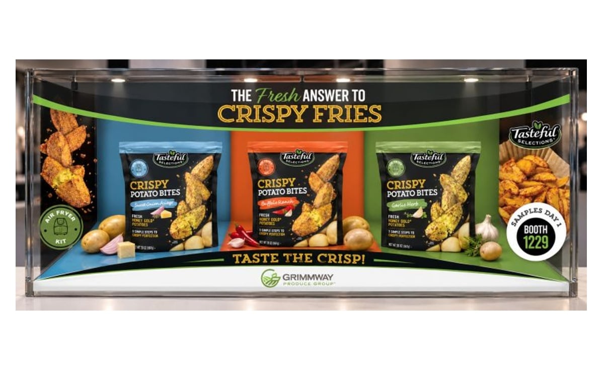 asteful Selections® showcases its Crispy Potato Bites in three flavors at Grimmway Produce Group’s Booth 1229, featuring convenient air-fryer kits for crispy, flavorful fresh potatoes