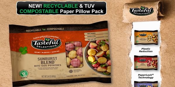 Tasteful Selections introduces 100 percent recyclable and compostable paper packaging.