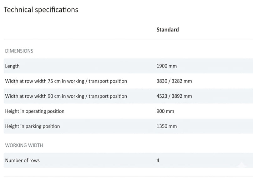 Technical Specification of Grimme HT 400 Technical Specification of Grimme HT 400