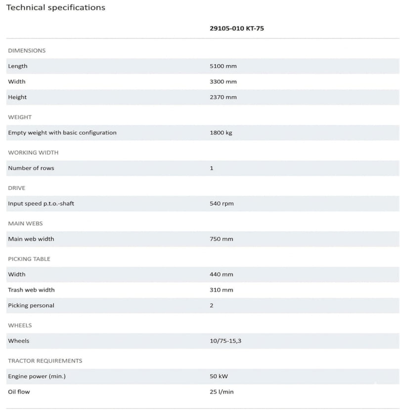 Grimme KT-75 Grimme KT-75