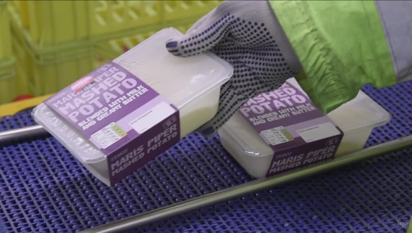Visually imperfect but entirely edible potatoes are used to prepare mashed potato for Tesco Visually imperfect but entirely edible potatoes are used to prepare mashed potato for Tesco