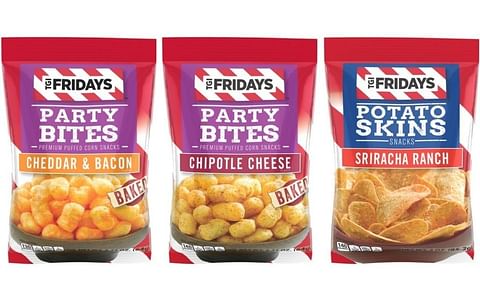 Inventure Foods expands the TGI Fridays® snack line with new flavors, including Chipotle Cheese and Cheddar Bacon Party Bites and Sriracha Ranch Potato Skins.