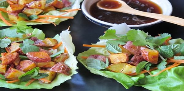 Potato recipes to prepare with your kids: Thai Lettuce Cups with Red Curry Potatoes