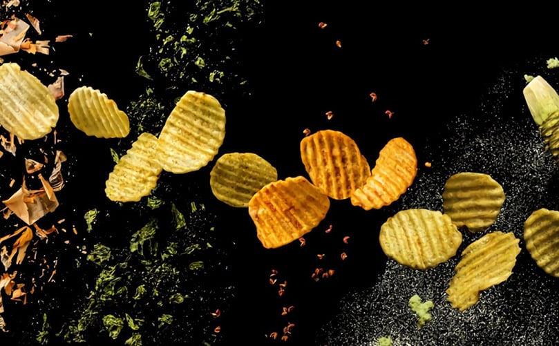 The powders in the picture are just to visualize the flavors and are not actually sprinkled on the chips The powders in the picture are just to visualize the flavors and are not actually sprinkled on the chips
