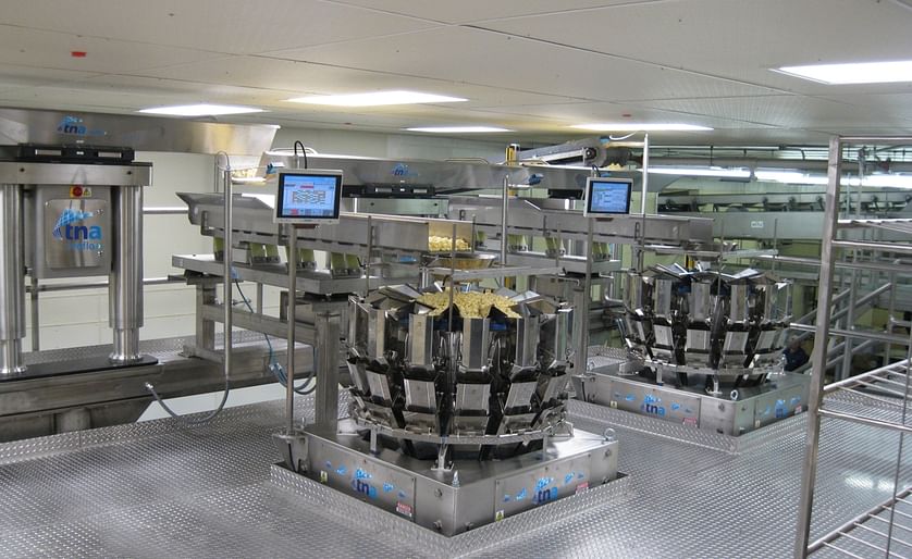 View on part of the new packaging machines at snack manufacturer and co-packer Keystone Food Products