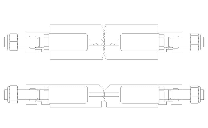 Single-serration jaws enable a 5-millimetre material saving per seal. Single-serration jaws enable a 5-millimetre material saving per seal.