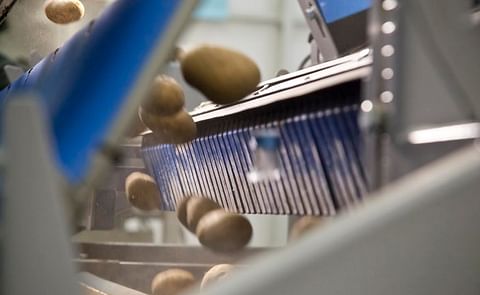 A TOMRA potato sorter in operation. A TOMRA potato sorter in operation.