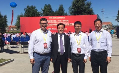 From left to right: TOMRA Sorting Food’s regional sales director, Steven Van Geel; Don Wang, president, Aviko SnowValley; Tommy Yu, area sales manager, TOMRA Sorting Food; and TOMRA Sorting Food’s agent Luke Qu, general manager, Beijing HMA From left to right: TOMRA Sorting Food’s regional sales director, Steven Van Geel; Don Wang, president, Aviko SnowValley; Tommy Yu, area sales manager, TOMRA Sorting Food; and TOMRA Sorting Food’s agent Luke Qu, general manager, Beijing HMA