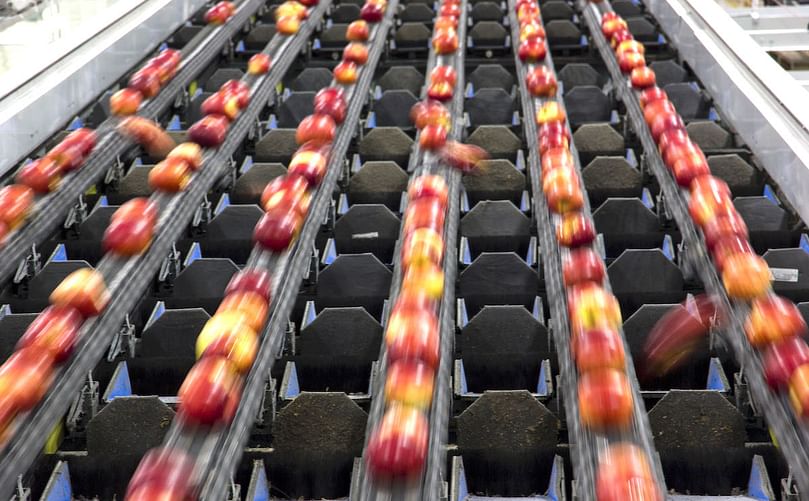 Soluciones TOMRA para plantas de empaquetado de manzanas.