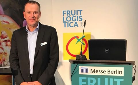 Mike Riley, Head of TOMRA Food is making the case for digital standards during the Fruit Logistica. Mike Riley, Head of TOMRA Food is making the case for digital standards during the Fruit Logistica.