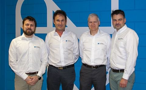 TOMRA Sorting Food Sales team for Belgium and France.
From left to right: Joris Wuyts (Area Sales Manager Belgium), Pascal Marmet (Area Sales Manager France), Peter Janssens (Regional Sales Manager Belgium & France) and Karel Strubbe (Regional Sales Dir