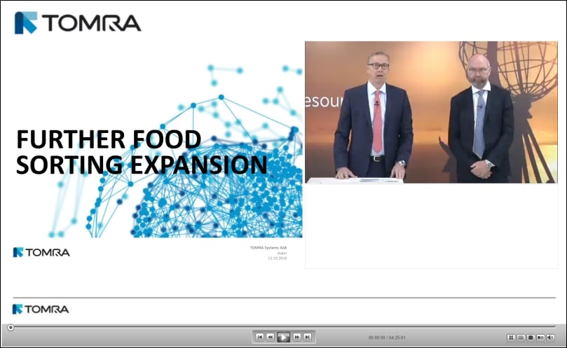 TOMRA and Compac offer an extensive webcast (4h 25m) describing all the details and background of the transaction. Click image to access. TOMRA and Compac offer an extensive webcast (4h 25m) describing all the details and background of the transaction. Click image to access.
