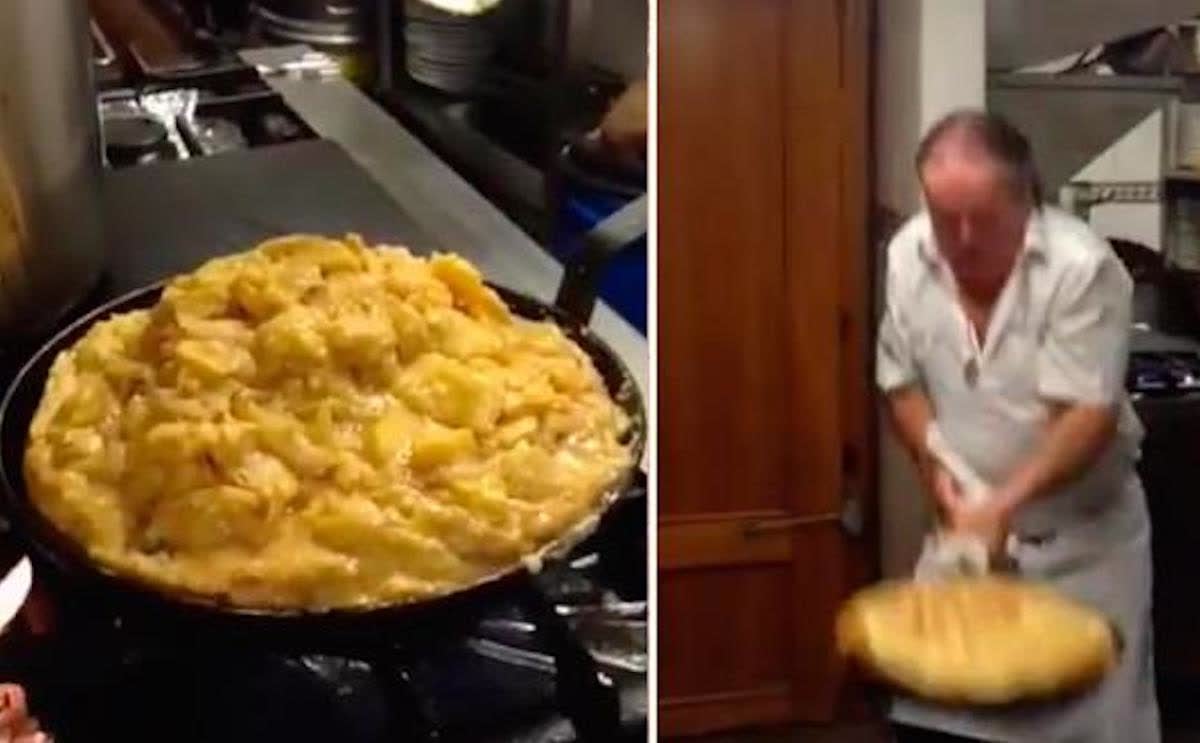 Locura en las redes con el vídeo del cocinero de la tortilla de patata de 57 huevos Locura en las redes con el vídeo del cocinero de la tortilla de patata de 57 huevos