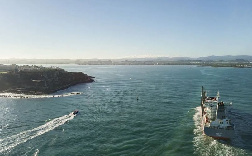 Tropical Shipping has a weekly sailing from the port of Halifax to Puerto Rico. This is the Canadian vessel arriving at the port of San Juan. Courtesy: Tropical Shipping