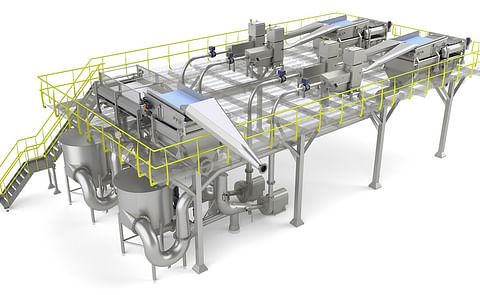 Tummers hydro cutting line for potatoes, fruits & vegetables Tummers hydro cutting line for potatoes, fruits & vegetables