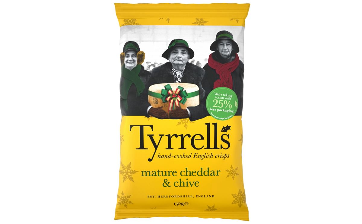 Tyrrells Mature Cheddar Chive xmas 150g