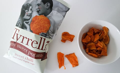 Tyrrells, the hand-cooked UK crisp brand is launching the "My Sweet Potato" range of sweet potato chips Tyrrells, the hand-cooked UK crisp brand is launching the "My Sweet Potato" range of sweet potato chips