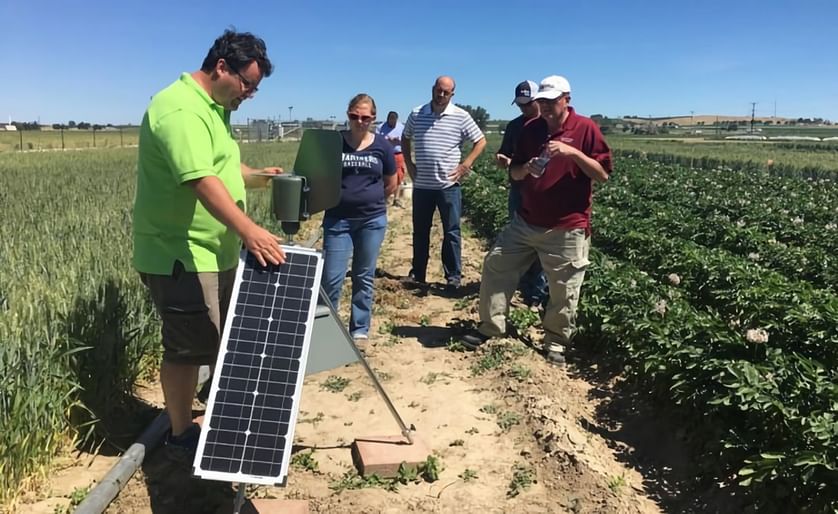 James Woodhall and his team placed 14 spore samplers in potato fields across the Snake River Valley in Idaho. 