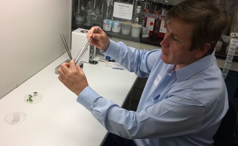 Dr. Dmytro Yevtushenko, research chair for potato science at the University of Lethbridge in Alberta, Canada, talks about his potato research as part of an open house for potato growers and processors (Courtesy: University of Lethbridge) Dr. Dmytro Yevtushenko, research chair for potato science at the University of Lethbridge in Alberta, Canada, talks about his potato research as part of an open house for potato growers and processors (Courtesy: University of Lethbridge)