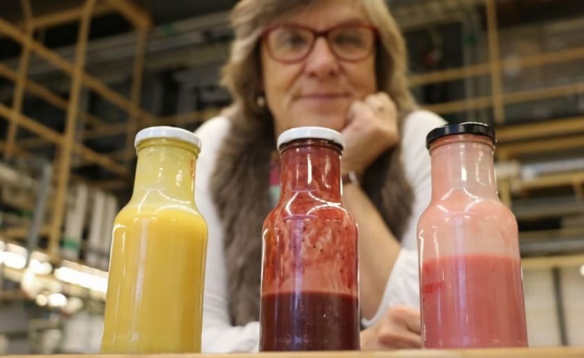 Eva Tornberg's fruit drink is - besides the fruit - made of an emulsion of potato and rapeseed oil.