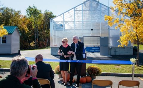 The greenhouse was funded completely through grants and many donor gifts. Dr. Don Zillman, who served as UMPI President from 2006-2012, and his wife Linda Zillman were the donors who provided the very first gift for the greenhouse. The greenhouse was funded completely through grants and many donor gifts. Dr. Don Zillman, who served as UMPI President from 2006-2012, and his wife Linda Zillman were the donors who provided the very first gift for the greenhouse.