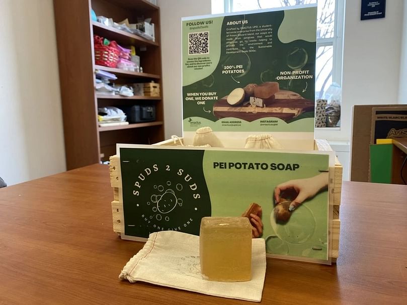 The Spuds2Suds potato soap can be purchased at the UPEI Bookstore on its campus and on its website for $6.
