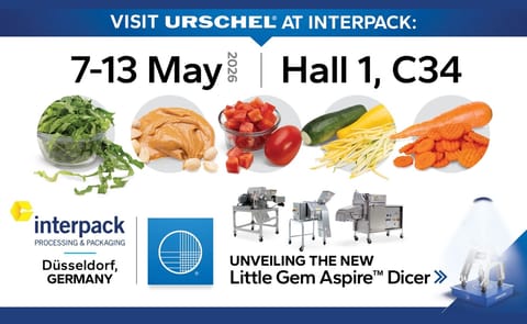 Urschel to unveil the Little Gem Aspire Dicer alongside advanced cutting solutions at Interpack 2026. Urschel to unveil the Little Gem Aspire Dicer alongside advanced cutting solutions at Interpack 2026.