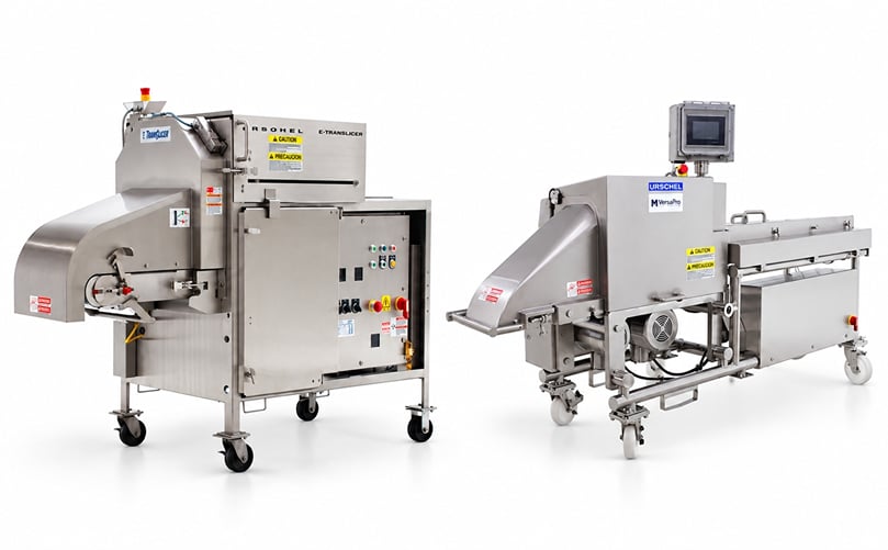 Urschel E TranSlicer Cutter and M VersaPro (MVP) Dicer, designed for continuous cutting and high-capacity processing with interchangeable and adjustable cutting options Urschel E TranSlicer Cutter and M VersaPro (MVP) Dicer, designed for continuous cutting and high-capacity processing with interchangeable and adjustable cutting options