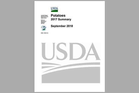Click to access USDA-NASS report 'Potatoes 2017 Summary; September 2018' Click to access USDA-NASS report 'Potatoes 2017 Summary; September 2018'