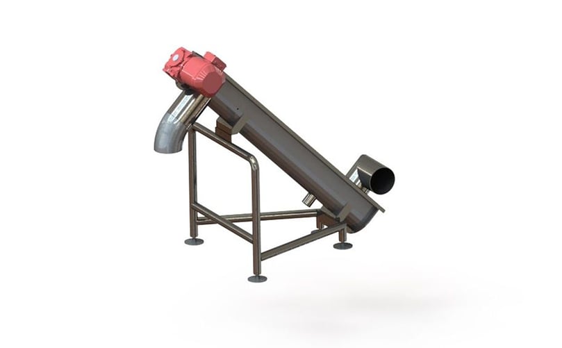 The Waste Separating Auger filters solid waste out of Peeler/Scrubber/Washer process water– reducing waste to the drain system and resulting water treatment costs. The Waste Separating Auger filters solid waste out of Peeler/Scrubber/Washer process water– reducing waste to the drain system and resulting water treatment costs.